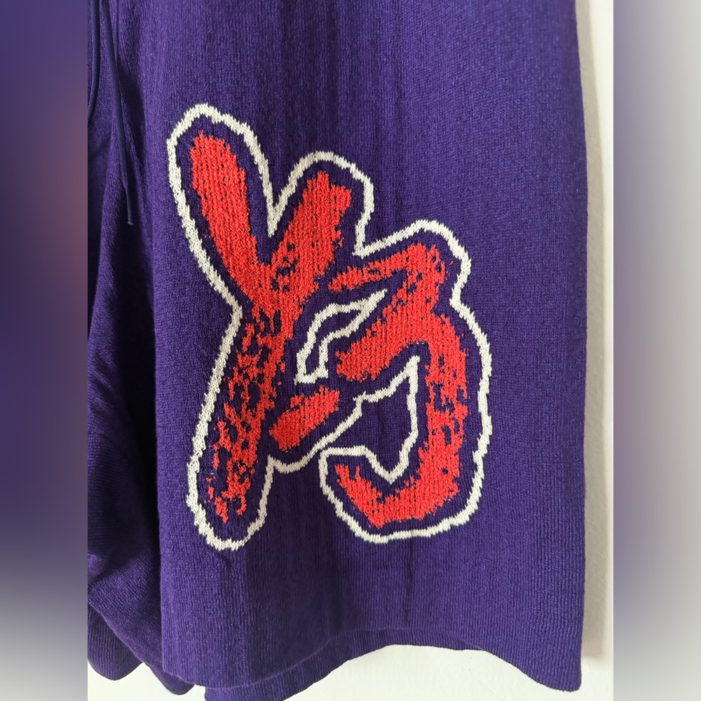 NWT Y-3 Yohji Yamamoto Knit Logo Shorts in Purple - Picture 3 of 14
